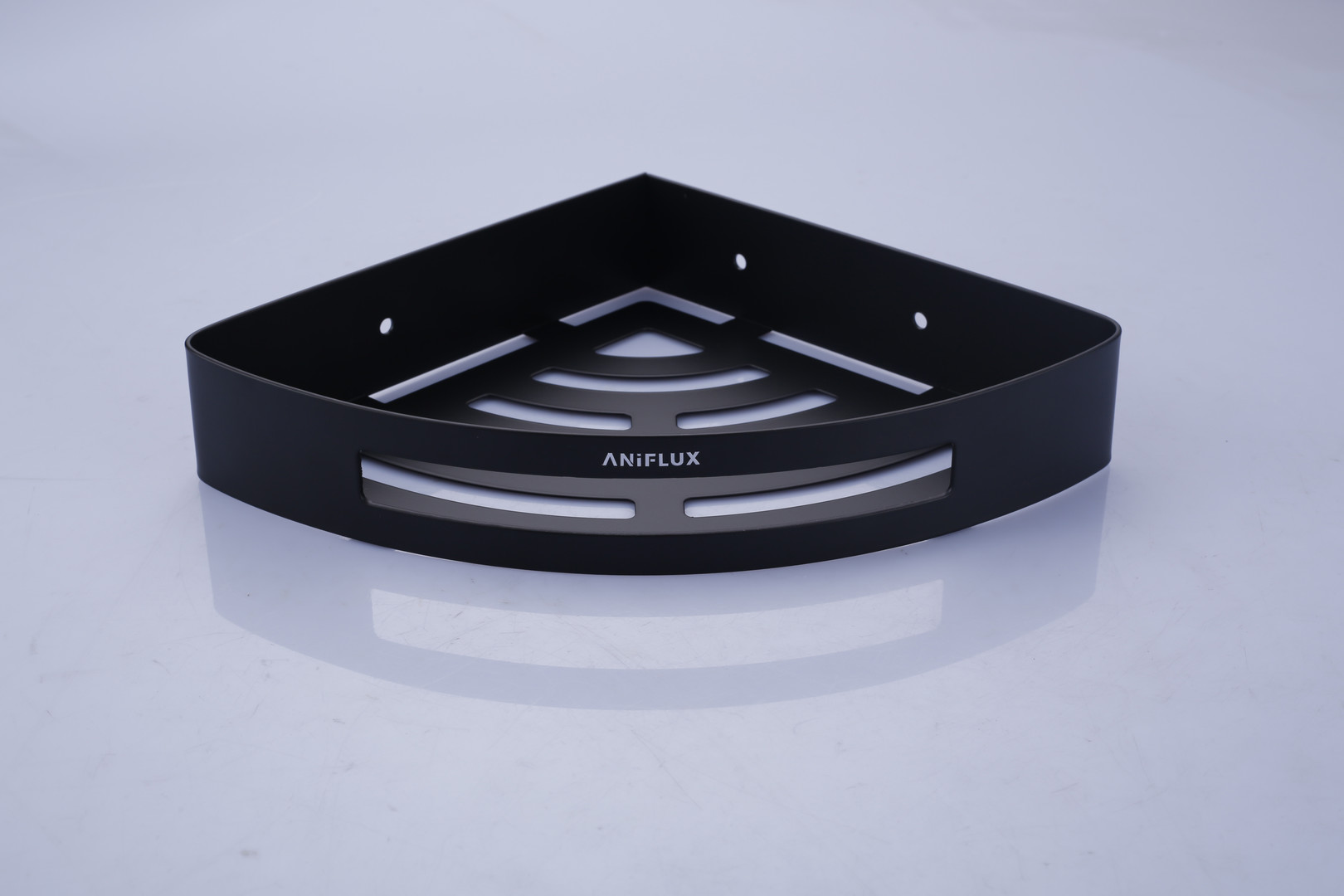 ANIFLUX Matte Black Corner Shower Shelf