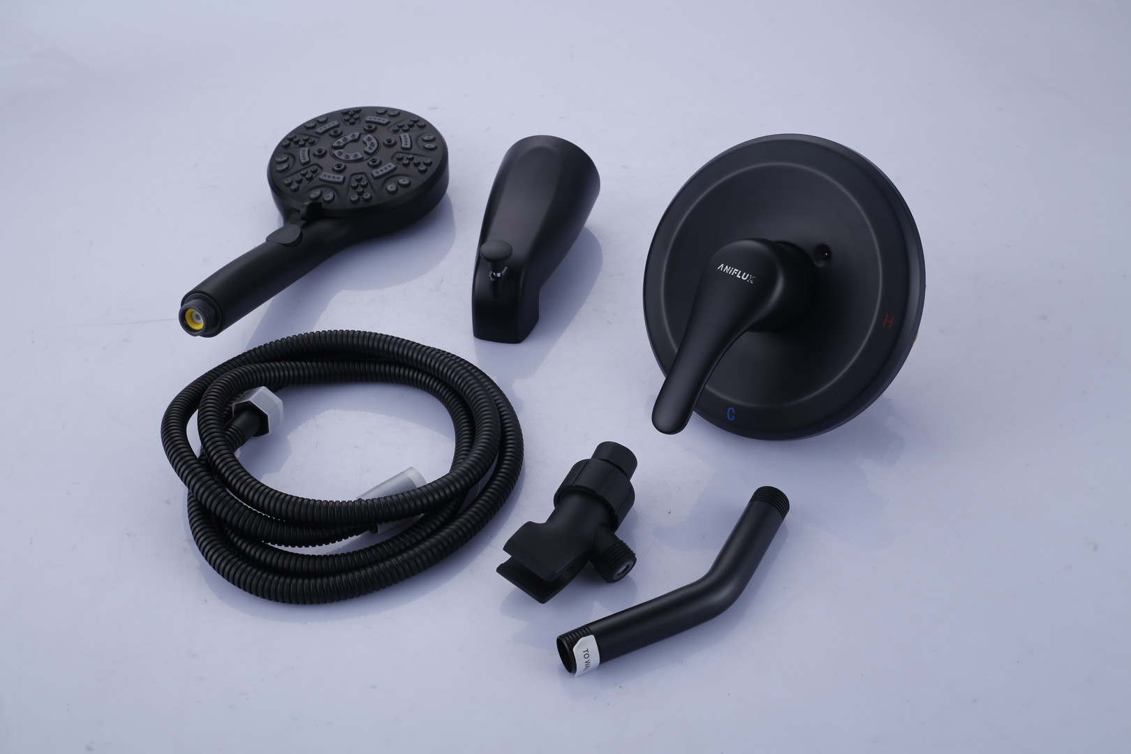 ANIFLUX Matte Black Shower System Set with Handheld