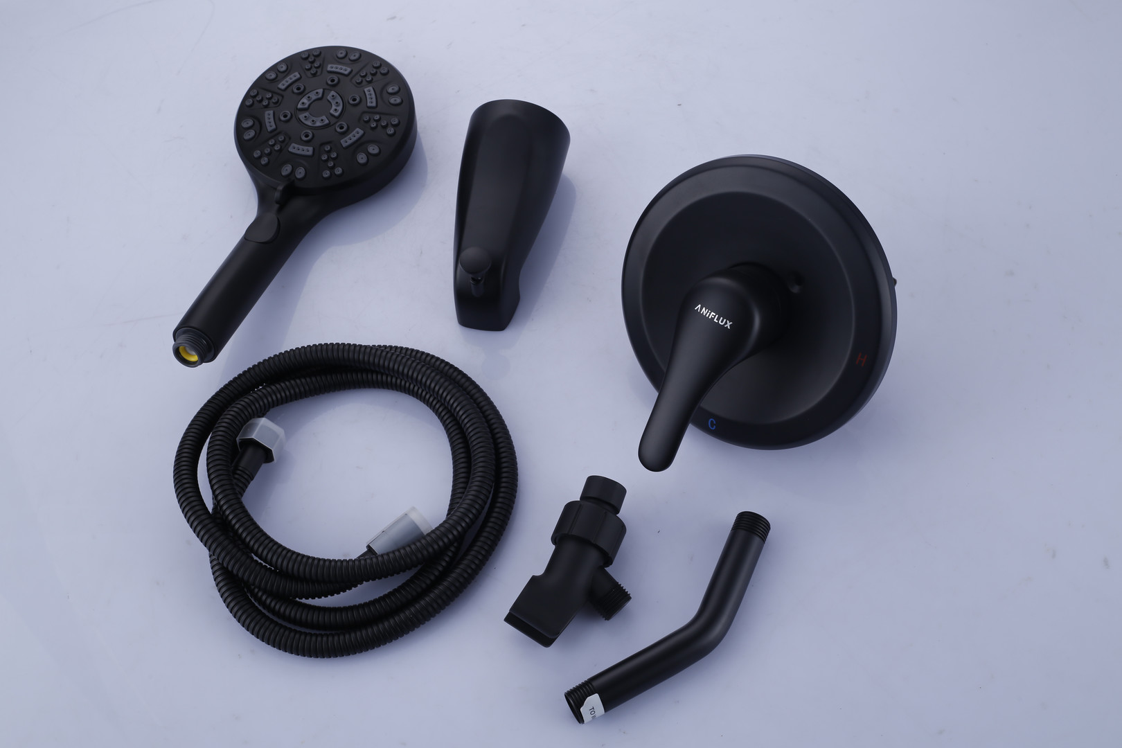 ANIFLUX Matte Black Shower System Set with Handheld