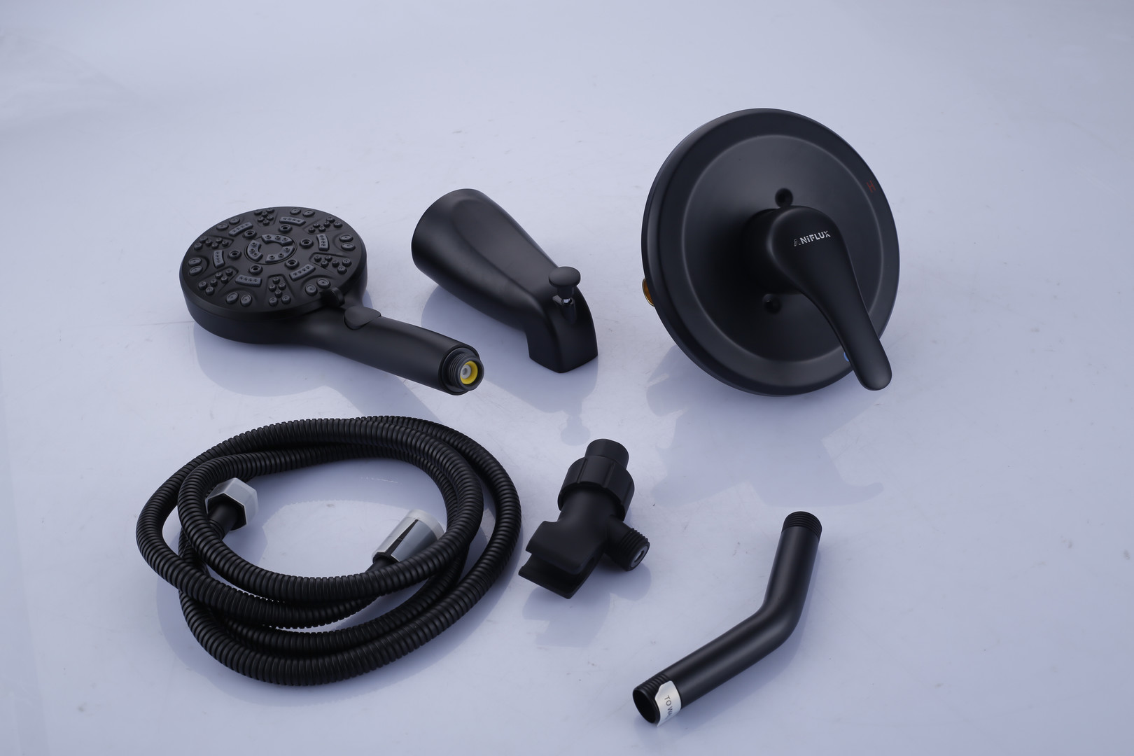 ANIFLUX Matte Black Shower System Set with Handheld