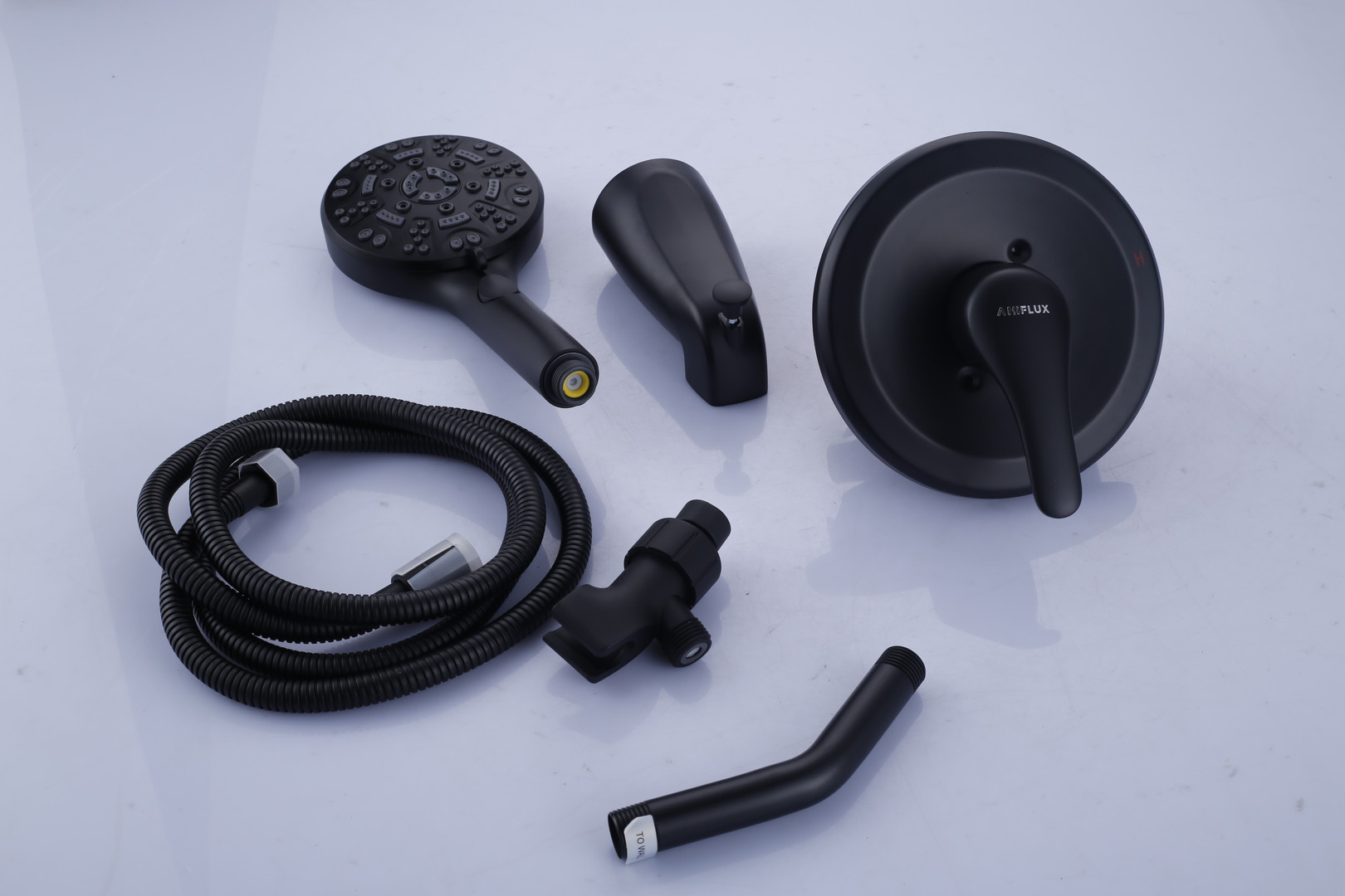 ANIFLUX Matte Black Shower System Set with Handheld