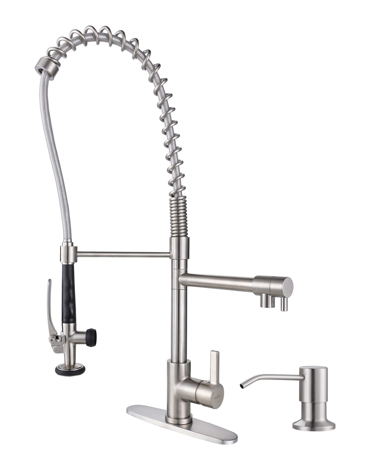 Commercial spring pull-down kitchen faucet