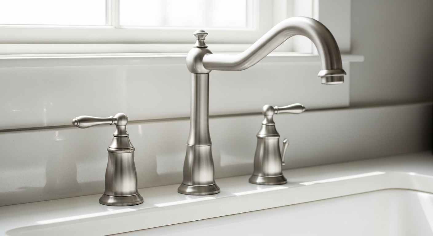 widespread kitchen faucet brushed nickel
